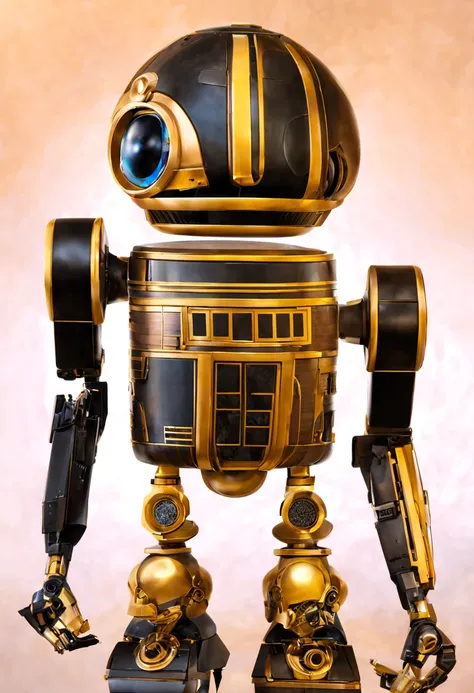 repair droid, hovering, "Black with gold" high lights,