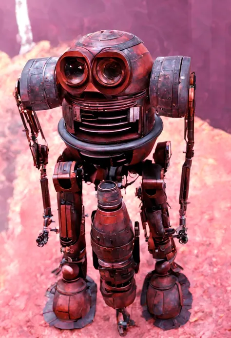 repair droid, "Black with rusted high lights", full body pose,