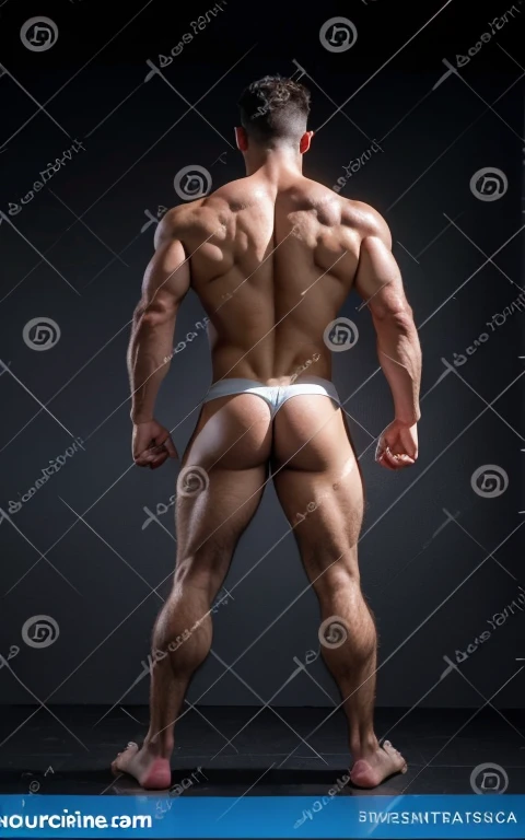 European and American muscle man，muscular plump，Lots of body hair，barefoot，big ass