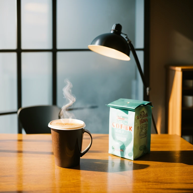 hot coffee is placed on the desk。