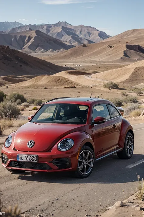 ((Zeekars)), A Volkswagen Beetle with wide tires in the desert.