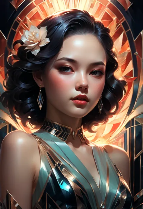 Art Deco, decorative art, by Ross Tran, best quality, masterpiece, 8k