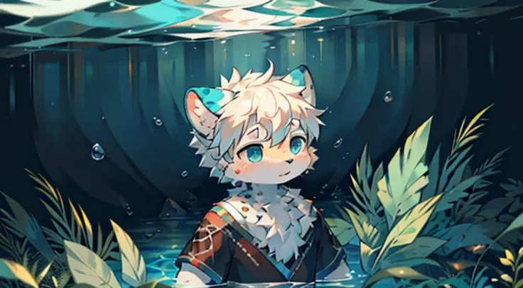 furry,fur,body fur,underwater,underwater scene with vibrant marine life and mesmerizing light refractions,alone,short sleeves,horizon,,Character focus, white hair, orange fur,rest,Its okay,Its okay,Its okay,Its okay,Its okay,Its okay,Its okay,Its okay,Its ...