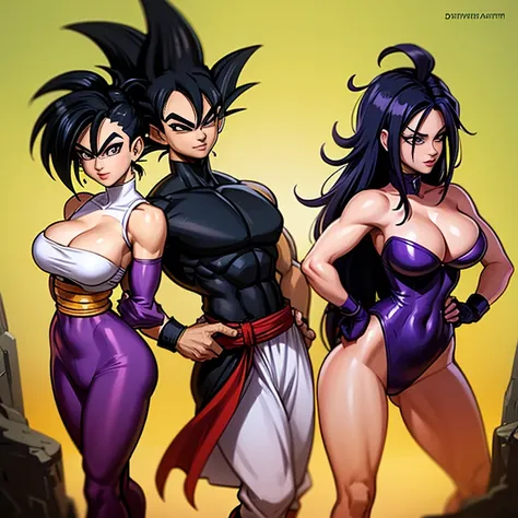 Woman dragon ball, purple gloves, long black spiky hair, Saiyan, black hair, saiyan uniform, dbz, dragon ball, raditz, bulma,