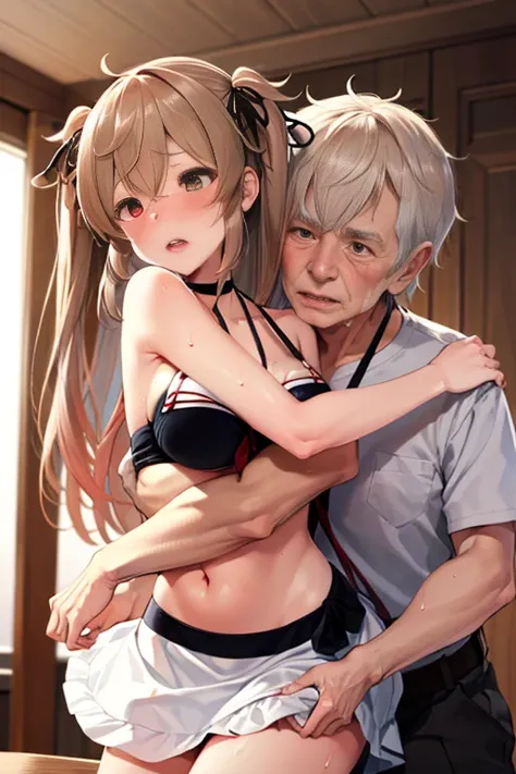 (1 old man and 1 woman,Sex:1.5),hug from behind,breast grab:1.5),((kancolle)),(gasped, blush, sweat, open mouth, rolling eyes, tears, Show language,)(parted lips),(Close your eyes and feel weak),(table, Best quality:1.2),
table, Best quality, a high resolu...