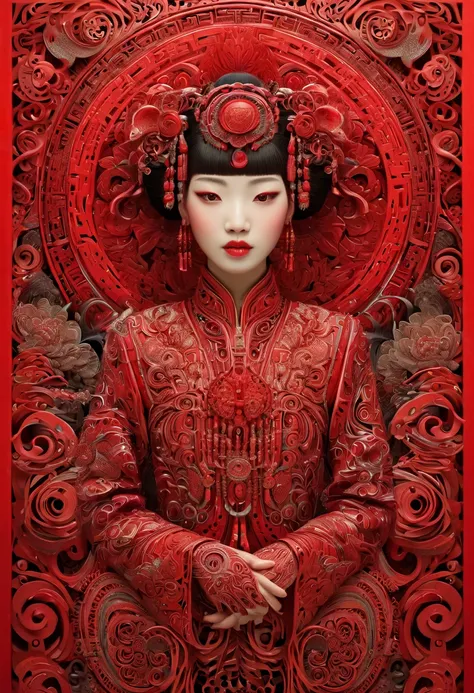 Chinese art deco, year 2040, zentagle, cinematic, red.....by my self....lol....