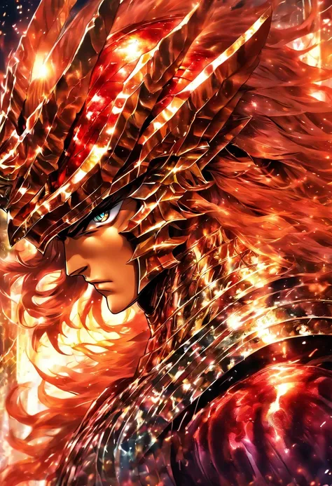 Saint Seiya argenté, chevalier scorpion, cheveux couleur rouge, scorpions, venins,poison, mort, Centrage parfait, Porter armure en argent, La position debout, Beauté abstraite, centré, En regardant la caméra, Face à la caméra, proche de la perfection, dyna...