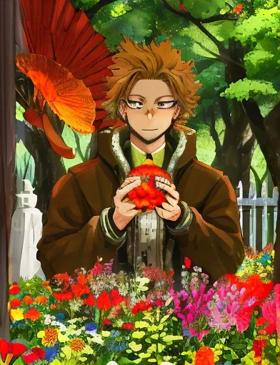 Hawks from Boku no Hero Academia (BNHA) is the subject of the artwork. Hawks is an extremely detailed character with beautiful feathered wings and intense red eyes. He is depicted eating amanita, a type of mushroom known for its vibrant and hallucinogenic ...