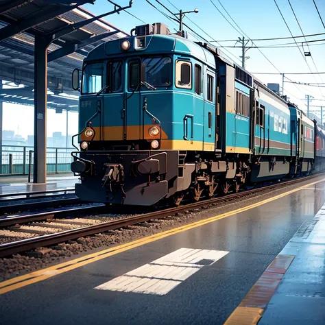 high quality,電気locomotive,railway,EF66,blue car body,locomotive,truck,