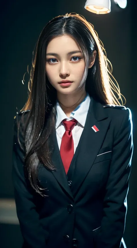 (((32ｋ,high detal,high-detail、​masterpiece,Attention to detail,full body Esbian,独奏))),Raw photo & realistic atmosphere,beautiful dark blue eyes,Detailed mouth,Glossy lips,Detailed eyebrows,Eyes drawn in detail with soft white skin that shines in every deta...