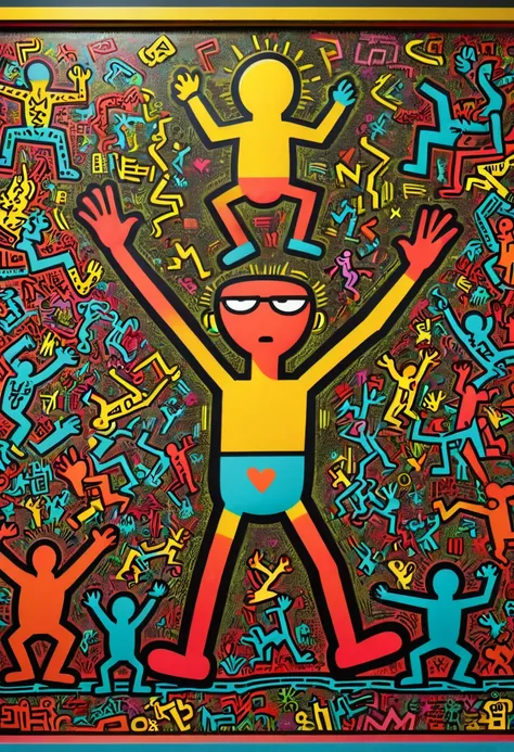 inspired by the Keith Haring, best quality, masterpiece, 8k