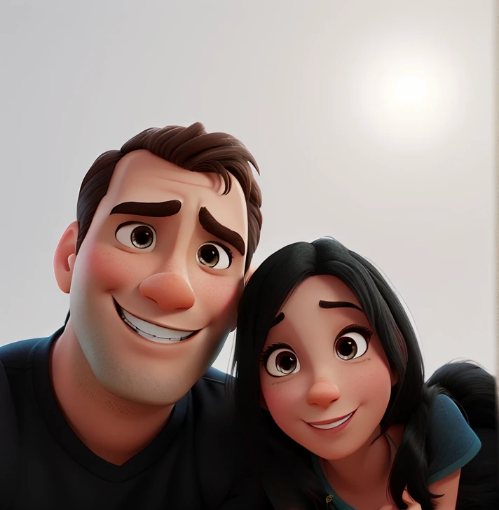 casal homem e mulher no estilo Disney Pixar, alta qualidade, melhor qualidade