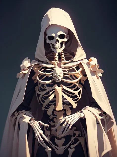 (masterpiece, high quality, high resolution, absurd, super detailed, 8k),real:1.5,(skeleton in robes)