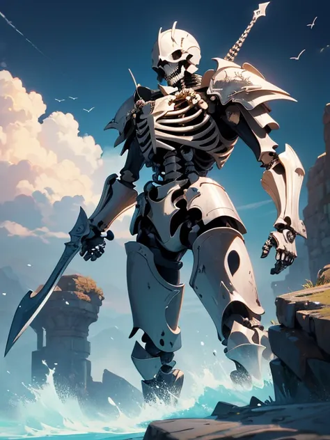 (masterpiece, high quality, high resolution, absurd, super detailed, 8k),real:1.5,(skeleton knight)