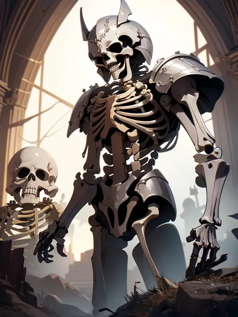 (masterpiece, high quality, high resolution, absurd, super detailed, 8k),real:1.5,(skeleton knight)