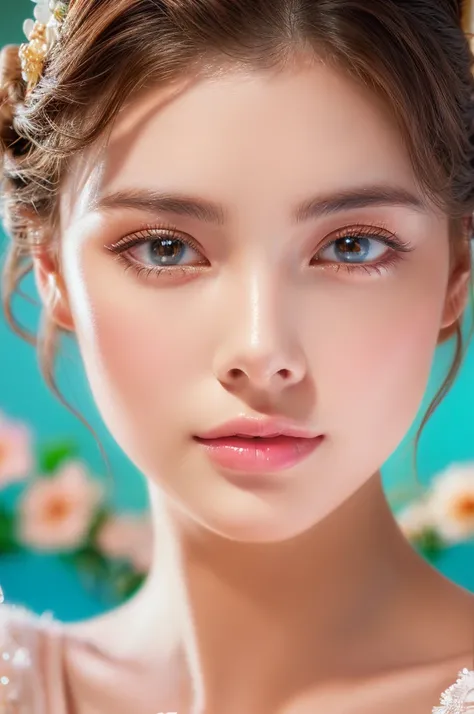 beautiful defined lips, long eyelashes, bright skin tone, Beautiful, delicate, realistic eyes and face, vivid colors, Soft shading, transparent light effect, clear reflection。(best quality,4k,8k,highres,masterpiece:1.2), ultra-detailed, (realistic,photorea...