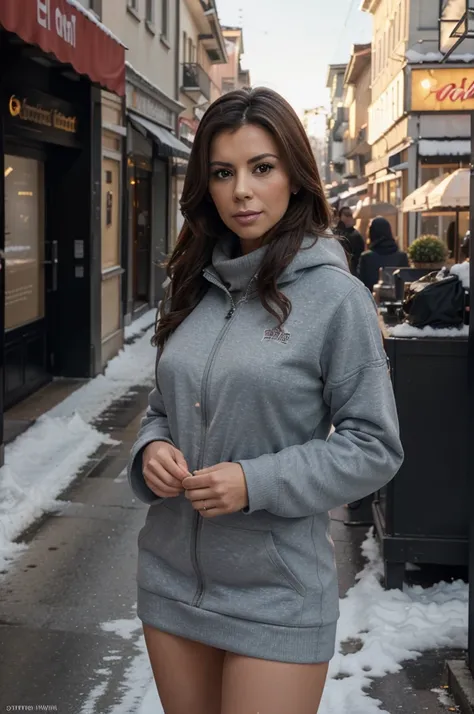 A girl with a resemblance to Eva Longoria standing in a wintery Zurich

(best quality,4k,8k,highres,masterpiece:1.2),ultra-detailed,(realistic,photorealistic,photo-realistic:1.37),HDR,UHD,studio lighting,ultra-fine painting,sharp focus,physically-based ren...