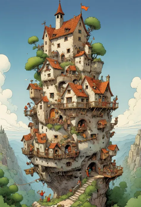 Nest, inspired by Sergio Aragones, best quality, masterpiece, 8k