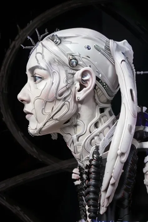 jane_noexist, (skulls :0.3) ,(blood vessels connected to tubes),(biomechanical vertebra attaching  to chest),((biomechanical cervial attaching to neck))
((masterpiece),(best quality),(ultra-detailed),    
fantasy, sci-fi,  horror,  ((side view)), alien
rea...