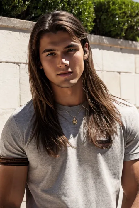 brunet boy, football player, 21 years old, inoccent face, natural wave hair, blue eyes