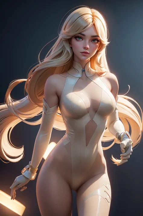 (best quality,8k:1.2,high resolution:1.2),ultra-detalhado,character design sheet,Realistic,retro science female,walking in direction to observer,long hair,rosto extremamente detalhados,long eyelashes,all sheer light beige Collant de nylon Apertado,beige pa...