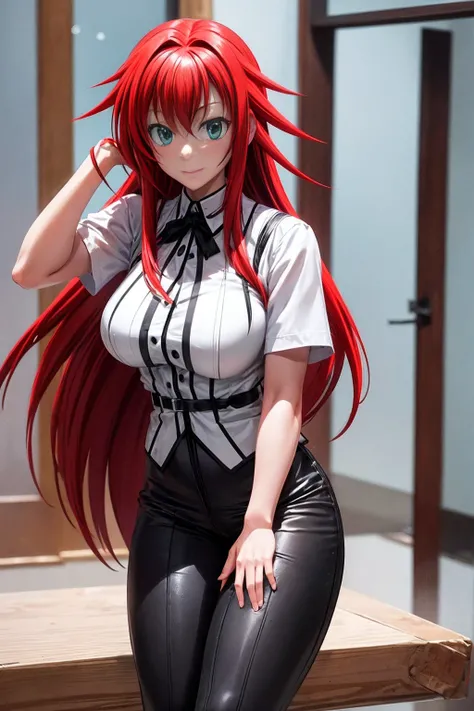 Rias Gremory wearing Power Girl Costume, Disfraz de Power Girl, superhombre, Superchica, rias gremory, Traje blanco, Capa roja, botas rojas, hermoso cuerpo