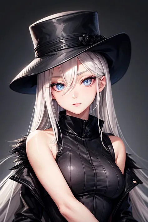 black mink hat、black mink long coat、Black gloves、black boots、blonde、eyes are black、Specifics、long eyelashes、slender body、Healthy lips、intense eye highlights、small breasts、Russian style、Do not show bare skin、