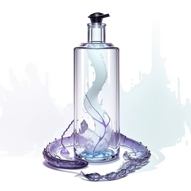 Vial of Snake venom filled of poison liquid, MagicItem_v1, (color splash white background)