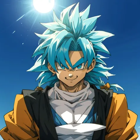 Absurd masterpiece HDR high quality ,High quality of Dragon Ball anime scenes, The light blue hair character has a detailed face, Saiyan,Simple Hair Design , smile, Different clothes , ((random hairstyle:1 )) , anime eyes, white skin , 

Different costumes...