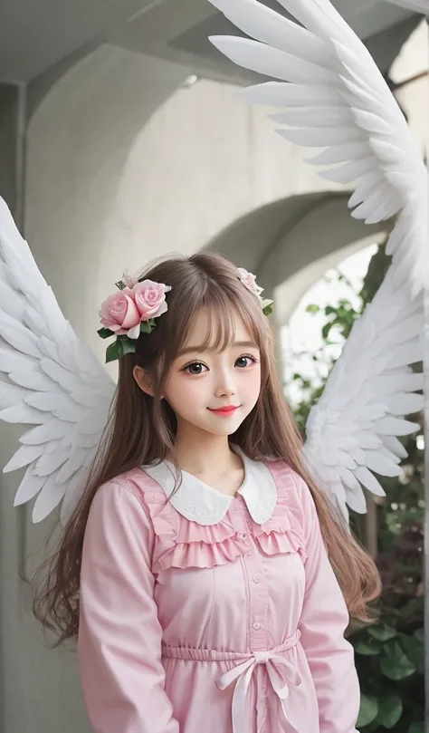 Cute Angel、face perfect、large wings、Rosa