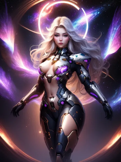 Surreal Beauty Chief, whole body, beauty，charming，sexy，Galaxy background highlights the halo in the background