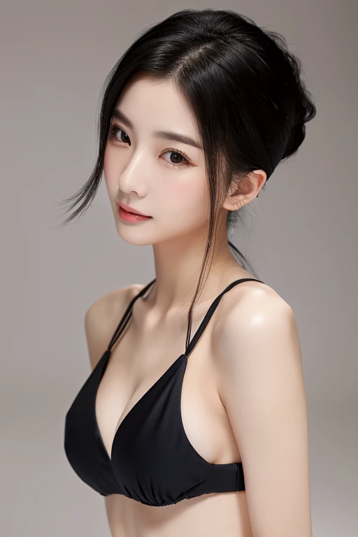 A beautiful woman who is slender but has a good sense of flesh.。has black hair、Eyebrows are well-groomed、Nose high、Face sharp。Erotic tall beauty wearing string bikini and thong