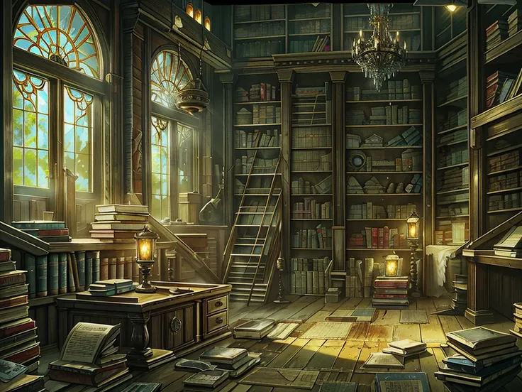 （（（masterpiece、highest image quality、highest quality、highly detailed unity 8ｋwallpaper）））、（（（fantasy、grand library）））、（large amo...