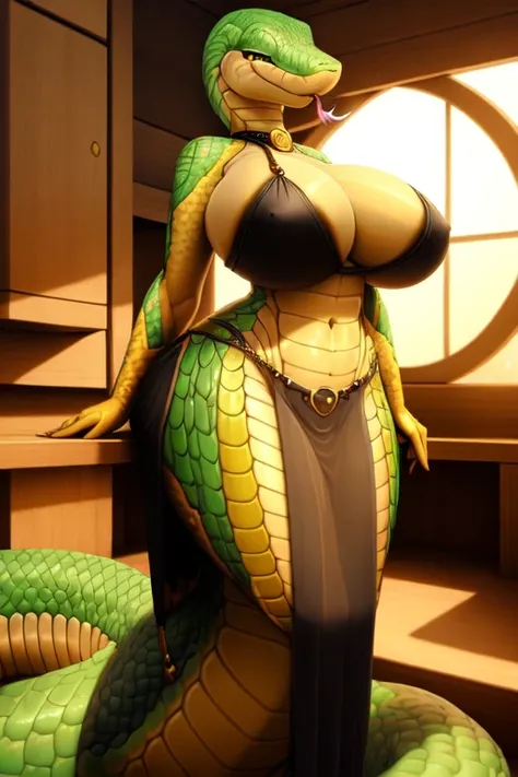 uploaded on e621, explicit content, 3d:0.4, (bastika, cutesexyrobutts, hioshiru, claweddriped), female, snake, female, thick thighs, thicc, big butt, (scalie) (Anthro), slender waist, (zahn), (Slit pupils), sluty, horny, very wide hips, bottomheavy, curvy,...