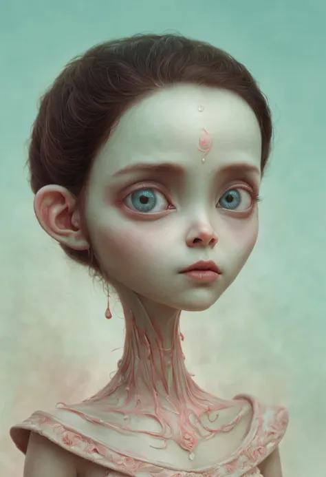 olpntng style, ""ultra realistic photo, the beautiful little creature alien by mark ryden and daiyou-uonome, nicoletta ceccoli p...