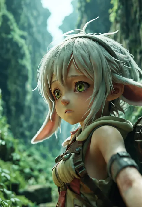 Made in Abyss-Nanachi, Cinematic, Color Correction, Portrait Photography, Ultra Wide Angle, Depth of Field, Hyper Detail, Beautiful Color Coding, Crazy Detail