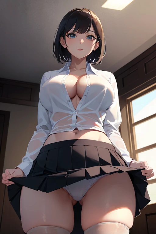 1 beautiful woman, Beautiful Office Lady, slender body, realistic, very detailed CG 統合 8k 壁紙, very detailed, High resolution raw color photos, professional photos, realistic portrait, cinematic light, beautiful details, (beautiful breasts:), (cleavage:1.2)...