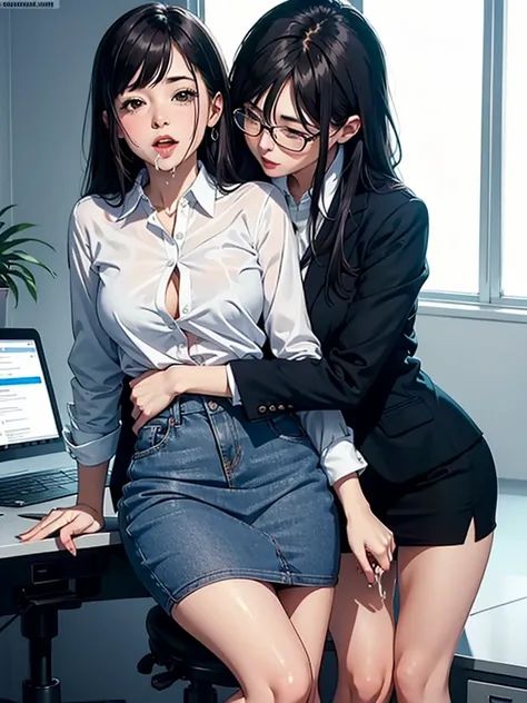 Office romance，cum_inside，clothed_sex
