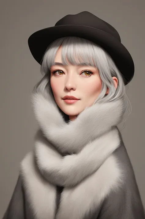  8K, gray portrait (ﾌﾞﾘﾃｨｯｼｭｼｮｰﾄﾍｱ), fine fur,、western style warm lighting, digital painting,