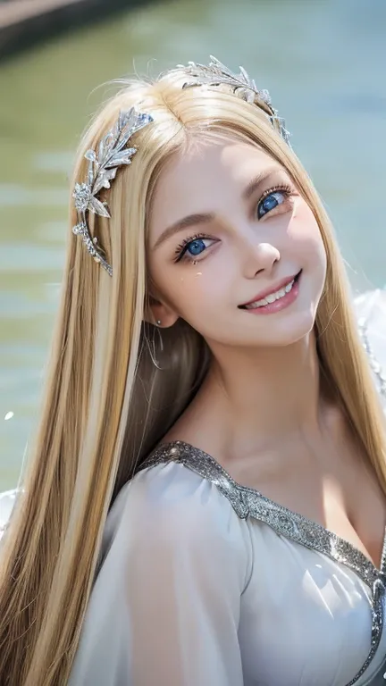 ((best quality:1.2, 8K, realistic photo:1.4, muste piece, back lighting, caustics, The ultimate beautiful blonde girl, Beautiful textures with great detail, detailed beauty makeup:1.2, realistic skin,Very beautiful bright light blue big eyes、very big eyes,...