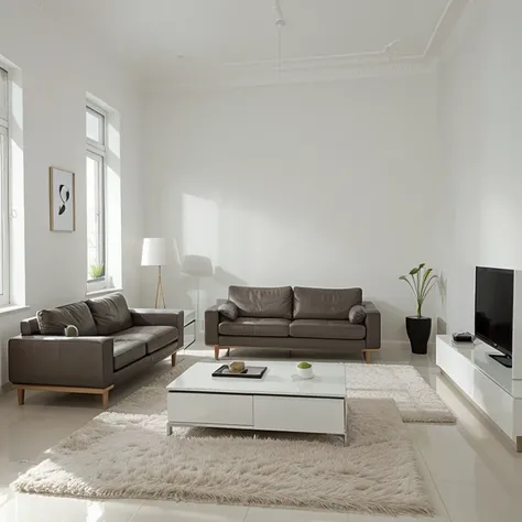 minimalist furnishings. Minimal living room furniture on a large empty background