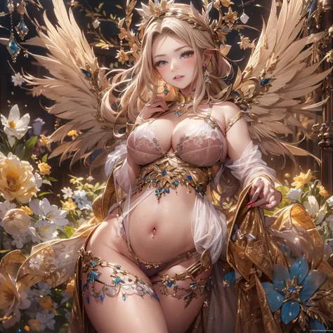 beautiful美しさ, 3D two-dimensional, rich, blonde, skirt, stockings, high heels, poison、star、star、(Highly detailed CG Unity 8K wallpaper),(masterpiece), (最high quality), (Super detailed), (best illustrations),(best shadow), (sharp eyeliner, eye shadow, fine e...