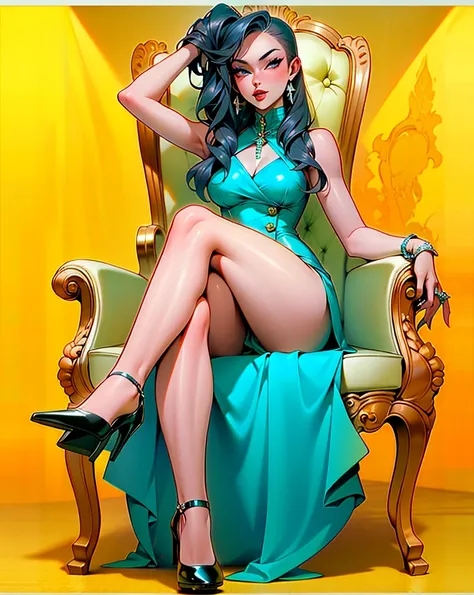 emmanorts sitting on chair, crossed legs, high heels, high heels , closed toe, pointy tips