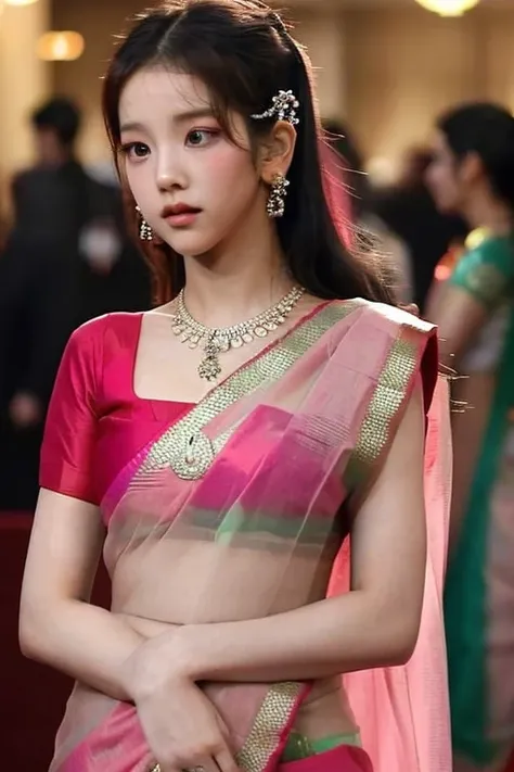 jisoo from blackpink in a saree