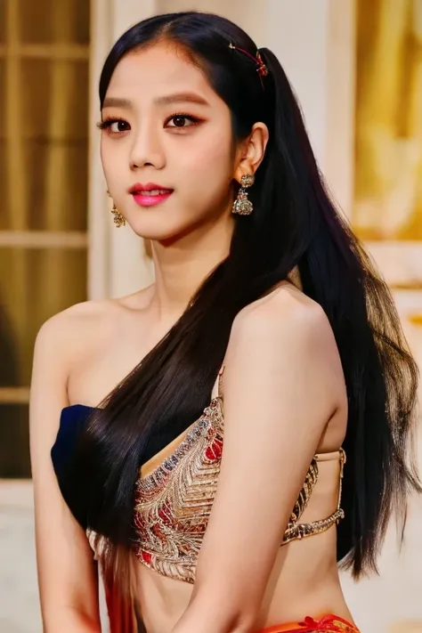 jisoo from blackpink in a saree