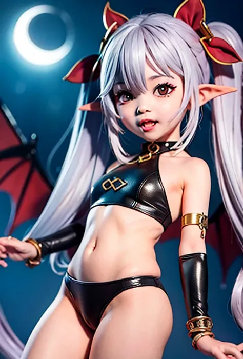 resolution、High level image quality、8K、real live action、Raw photo、highest quality、masterpiece、16 year old succubus girl、unparalleled beauty、devil&#39;s black horns on head、young face、(((beautiful girl)))、long pointed ears、wear bat wings、Fangs from the mout...