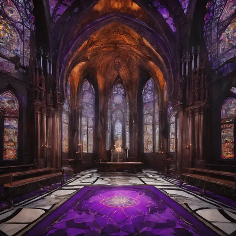 (best quality,ultra-detailed,highres:1.2),gothic architecture,magnificent chapel,perfectly detailed navis,impressive rotunda,ethereal atmosphere,detailed stained glass windows,vibrant colors,dimly lit interior,elaborate stone carvings,sunlight streaming th...