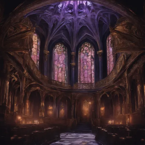 (best quality,ultra-detailed,highres:1.2),gothic architecture,magnificent chapel,perfectly detailed navis,impressive rotunda,ethereal atmosphere,detailed stained glass windows,vibrant colors,dimly lit interior,elaborate stone carvings,sunlight streaming th...