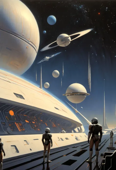 space Map, futurism, by Ralph McQuarrie, (best quality, masterpiece, Representative work, official art, Professional, 8k)