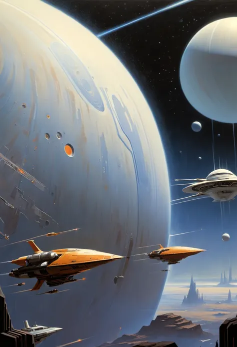 space Map, futurism, by Ralph McQuarrie, (best quality, masterpiece, Representative work, official art, Professional, 8k)